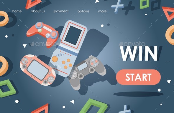 Video Games Landing Page Template. Game Consoles