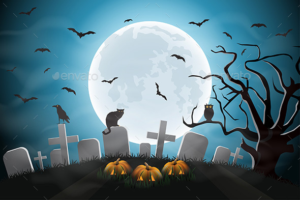 Happy Halloween with Full Moon