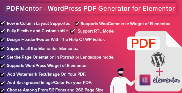 PDFMentor Pro - WordPress PDF Generator for Elementor