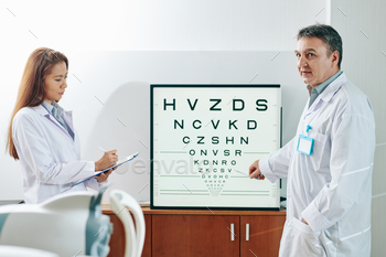 test chart, when nurse taking notes in medical card