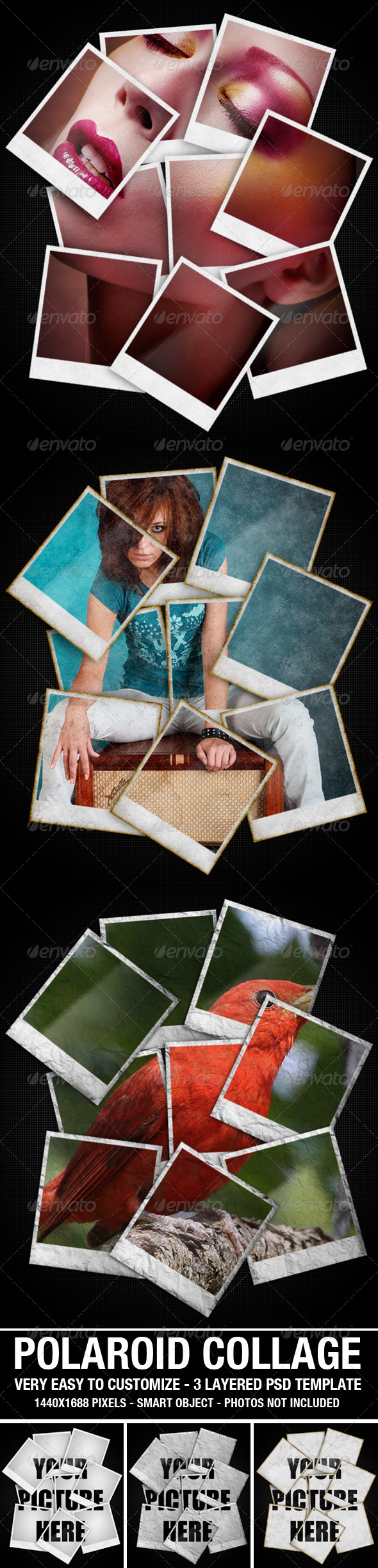 Photo Collage Template Psd Graphics Designs Templates