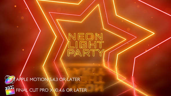 Neon Light Party Opener - Apple Motion alt