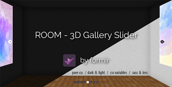 The Room - 3D Slider - Pure CSS with dark mode / less / sass