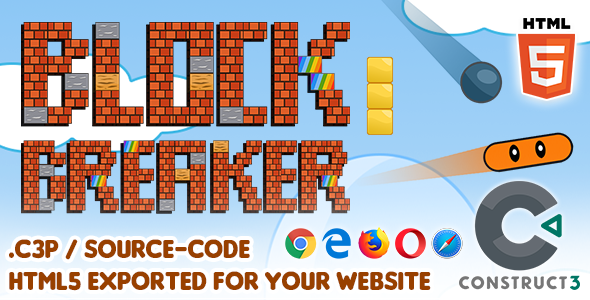 Block Breaker - HTML5 Construct 3 Game with Source-code