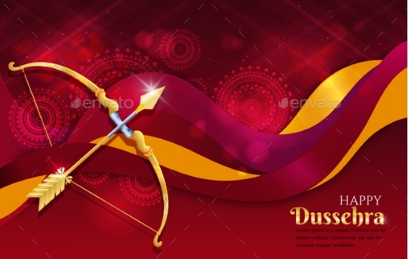 Happy Dussehra Celebration Banner or Poster