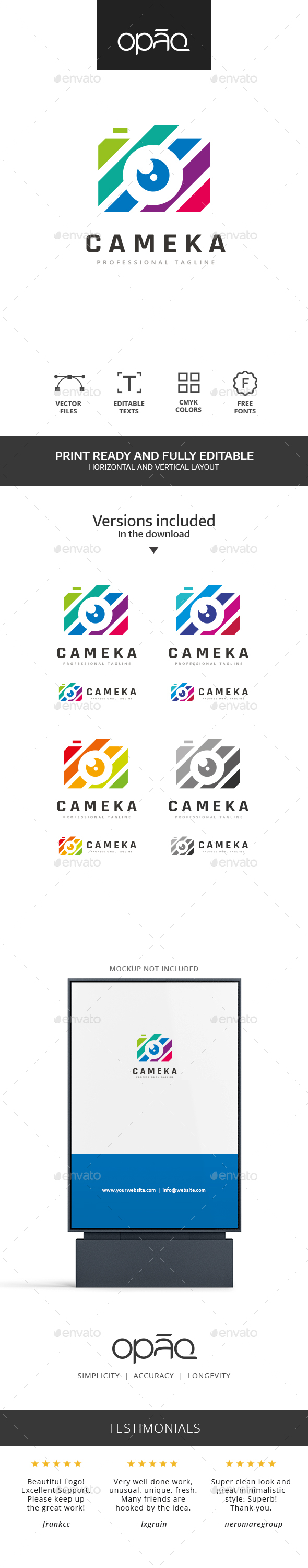 Camera Colorful Stripes Logo