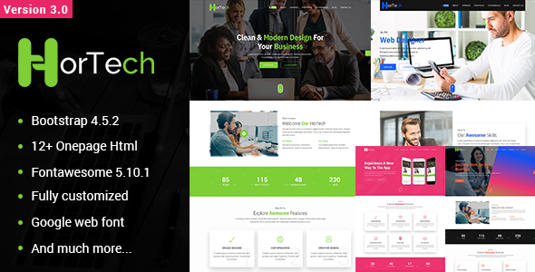 Hortech – One Page Multi-use HTML Template