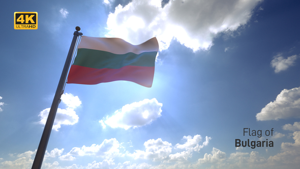 Bulgaria Flag on a Flagpole V4 - 4K