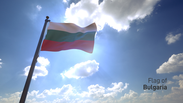 Bulgaria Flag on a Flagpole V4