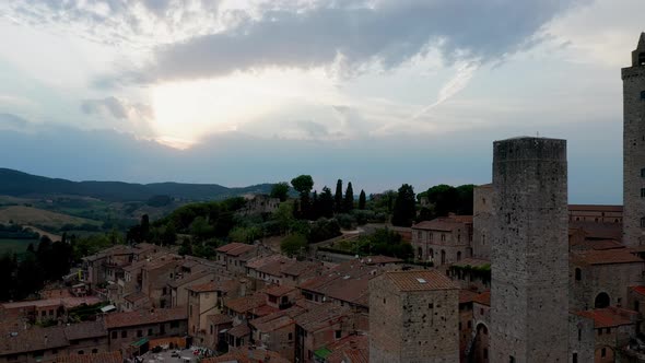 Aerial view of San Gimignano, Tuscany