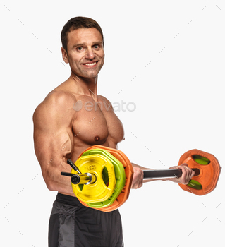 barbell isolated on white background.
