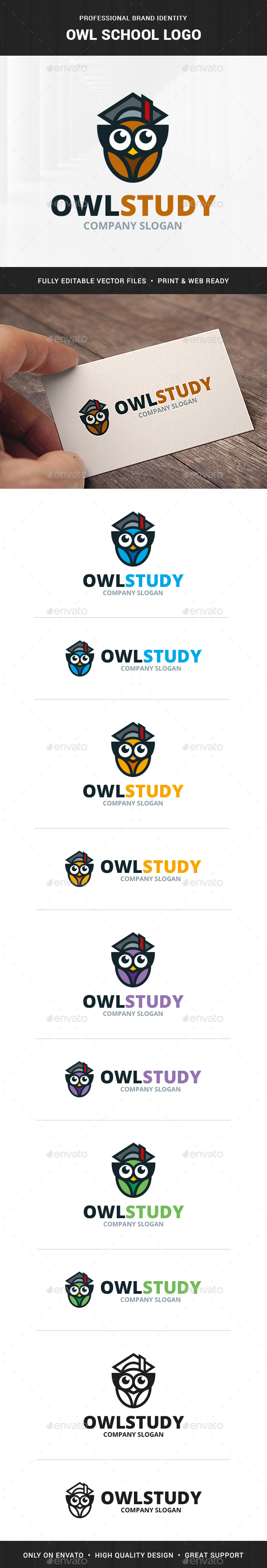 Owl School Logo Template