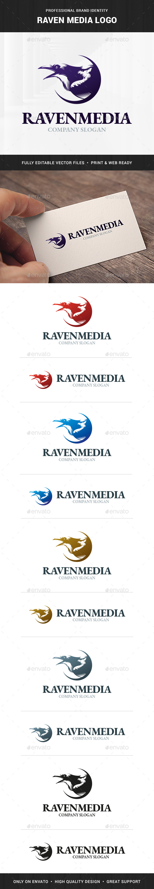 Raven Media Logo Template