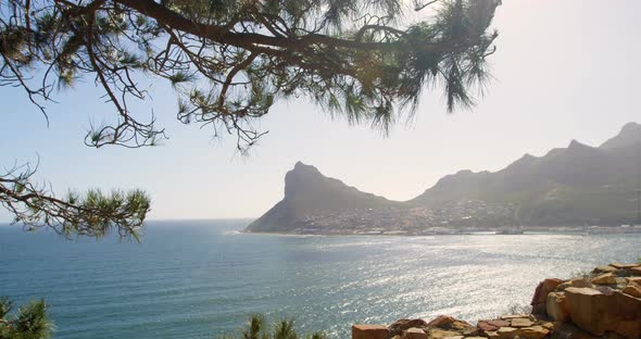 Mountain ranges along the sea 4k