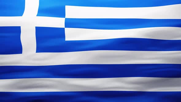 Wavy Greek Flag in  Texture Background