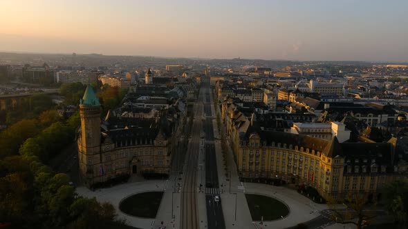 Place de Metz Luxembourg drone footage