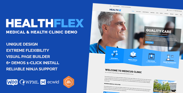 HEALTHFLEX - Doctor Medical Clinic &amp; Health WordPress Theme
