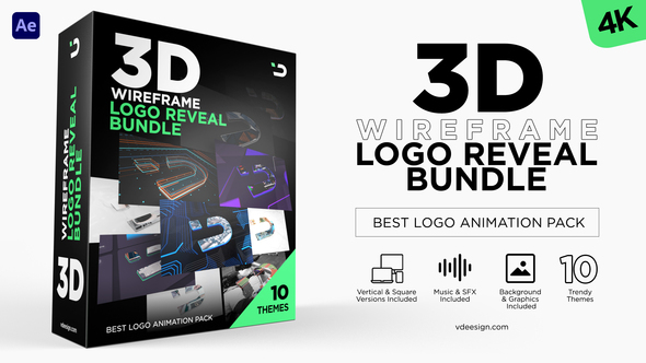 3D Wireframe Logo Reveal Bundle