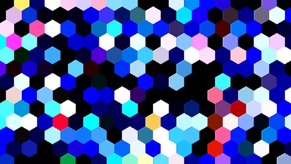Animated hexagon shape with colorful shining light