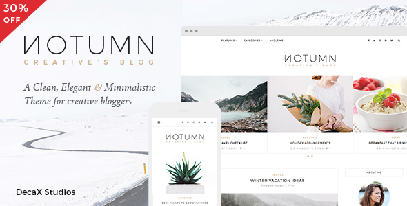 Notumn - responsywny nowoczesny minimalistyczny blog