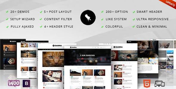 Тема WordPress Darina - Minimal Personal Theme