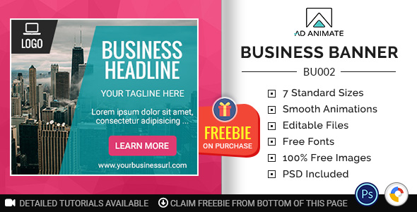 Business Banner - Html5 Ad Template (Bu002)
