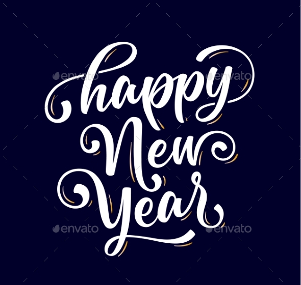 Happy New Year. Lettering Text for Happy New Year