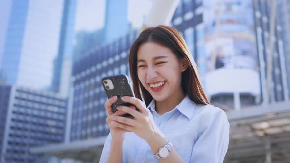 Young Businesswoman Receiving Good News