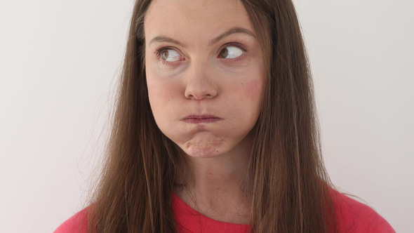 Woman Showing Different Emotions