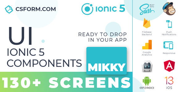 Mikky | Aplikacja Ionic 4 / Angular 7 UI Theme / Template | Uniwersalna aplikacja startowa