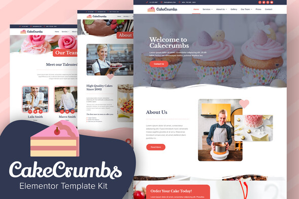 Cakecrumbs - Bakery Elementor Template kit