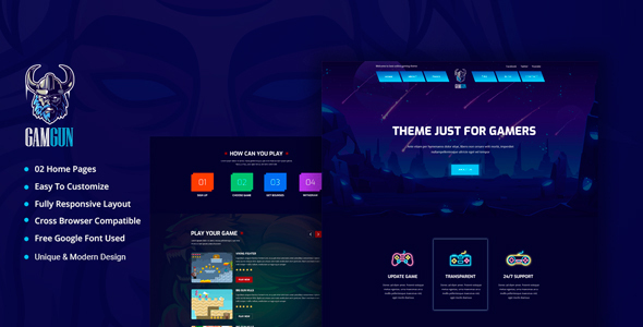 Gamgun - Online Gaming HTML Template