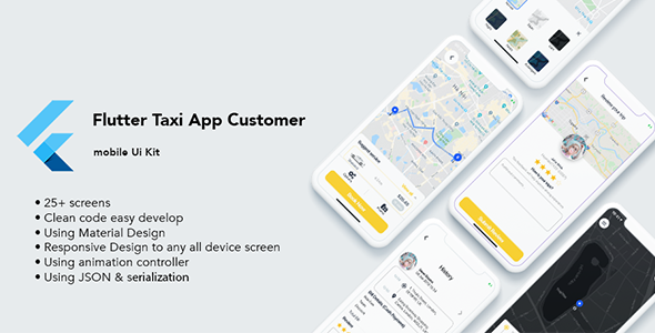 ZESTAW UI klienta aplikacji Flutter Taxi