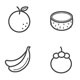 Simple Icon Set of Fruit icon outline stroke vector illustration on white background - GraphicRiver Item for Sale