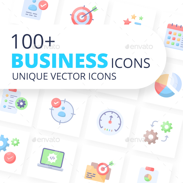 Business Icons Flat Vectors