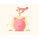 Female Hand Holds Coin and Drops It Into the Piggy - GraphicRiver Item for Sale