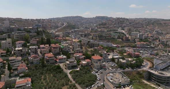 Aerial view of the Arab city of Um al Fahm in Northern Israel.