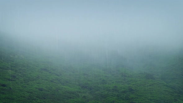 Mountain In Rain And Mist