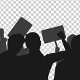 Silhouette Of Cheering Or Riot Protesting Crowd - VideoHive Item for Sale