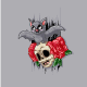 Bat on the Skull Face with Two Rose - GraphicRiver Item for Sale
