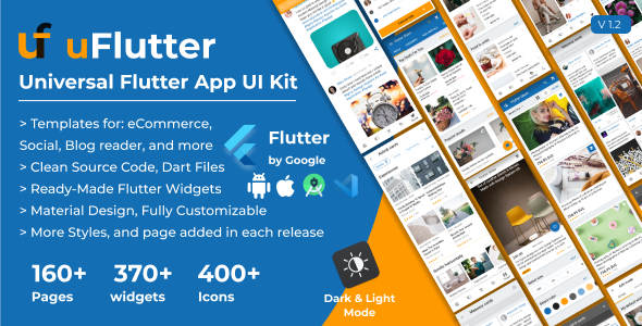 uFlutter – Universal Flutter UI Kit – Biggest Kit Widgets & Templates Multipurpose Flutter Apps