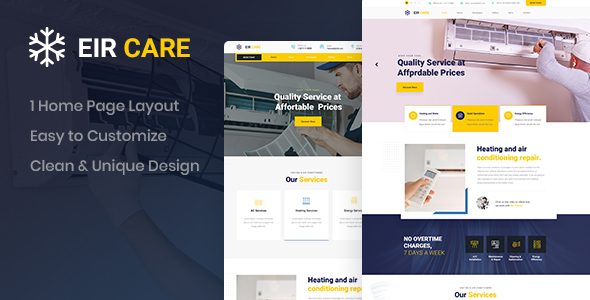 Eircare - Air Conditioning PSD Template