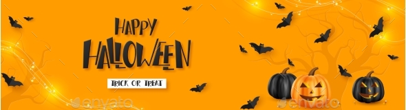 Happy Halloween Horizontal Banner