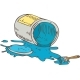 Tin Can of Blue Paint and Paintbrush - GraphicRiver Item for Sale