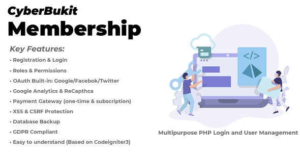 CyberBukit Membership - Multipurpose PHP Login and User Management with Payment, Front-End
