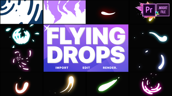 Flying Drops | Premiere Pro MOGRT