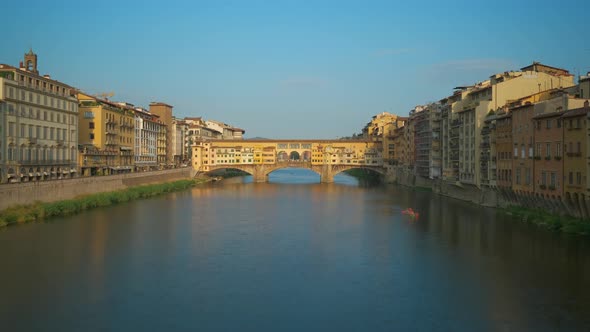 Ponte Vecchio Old Bridge Renaissance Architecture in Florence, Italy