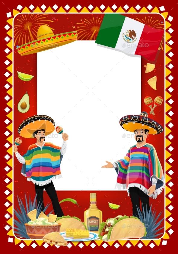 Mexican Holiday Frame with Mariachi Musicians
