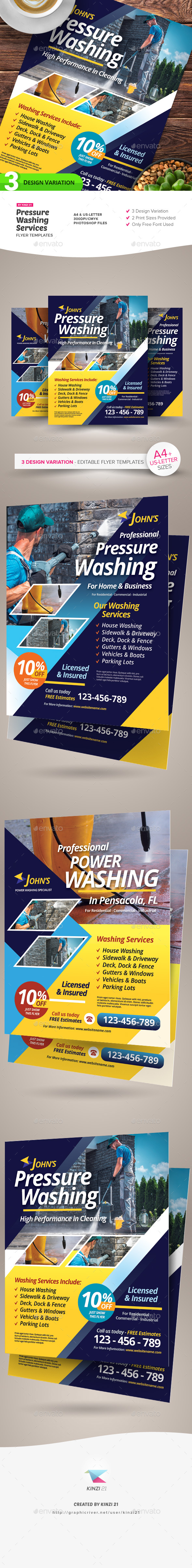 Pressure Washing Services Flyer Templates