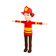 CartoonMan037-Firefighter - 3DOcean Item for Sale